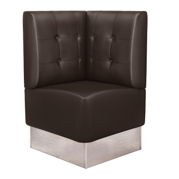 DALLAS | Gastro Eckbank | B:H 64 x 103 cm | Braun | Chesterfield Button | Leder