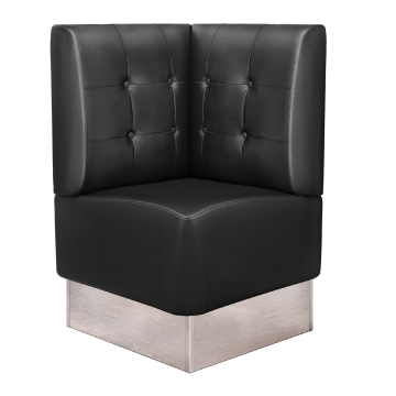 DALLAS | Gastro Eckbank | B:H 64 x 103 cm | Schwarz | Chesterfield Button | Leder