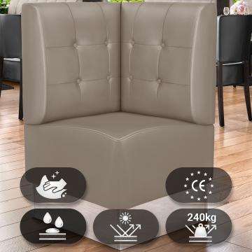 DALLAS | Gastro Eckbank | B:H 64 x 103 cm | Taupe | Chesterfield Button | Leder