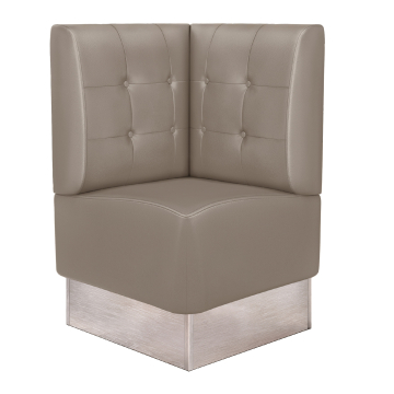 DALLAS | Gastro Eckbank | B:H 64 x 103 cm | Taupe | Chesterfield Button | Leder