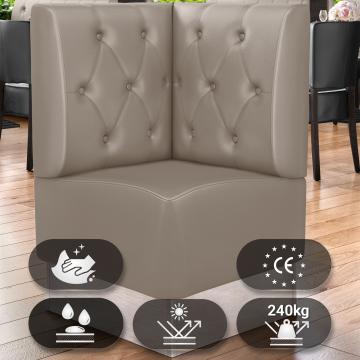 DALLAS | Gastro Eckbank | B:H 64 x 103 cm | Taupe | Chesterfield Raute | Leder