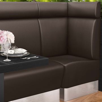 DALLAS | Gastro hörnbänk | B:H 60 x 128 cm | Brun | Smidig | Läder