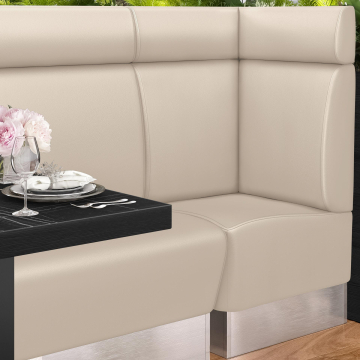 DALLAS | Gastro hörnbänk | B:H 60 x 128 cm | Grädde | Smidig | Läder