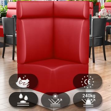DALLAS | Gastro Eckbank | B:H 64 x 128 cm | Rot | Glatt | Leder