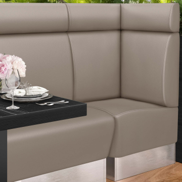 DALLAS | Gastro hörnbänk | B:H 60 x 128 cm | Taupe | Smidig | Läder