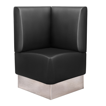 DALLAS | Gastro Eckbank | B:H 64 x 103 cm | Schwarz | Glatt | Leder