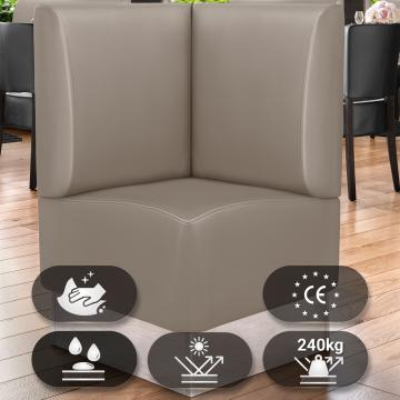 DALLAS | Gastro Eckbank | B:H 64 x 103 cm | Taupe | Glatt | Leder
