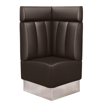 DALLAS | Gastro Eckbank | B:H 64 x 128 cm | Braun | Gestreift | Leder