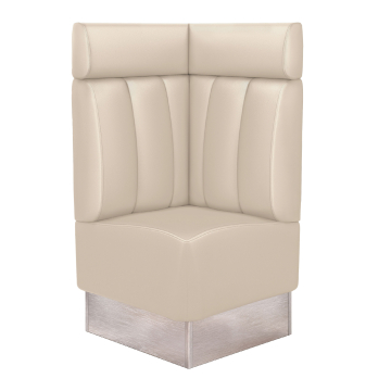 DALLAS | Gastro Eckbank | B:H 64 x 128 cm | Creme | Gestreift | Leder