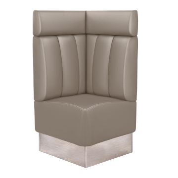 DALLAS | Gastro Eckbank | B:H 64 x 128 cm | Taupe | Gestreift | Leder