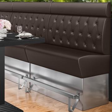 DALLAS | Gastro Hochbank | B:H 100 x 158 cm | Braun | Chesterfield Raute | Leder