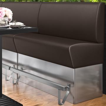 DALLAS | Hög restaurangsoffa | B:H 100 x 133 cm | Brun | Smidig | Läder