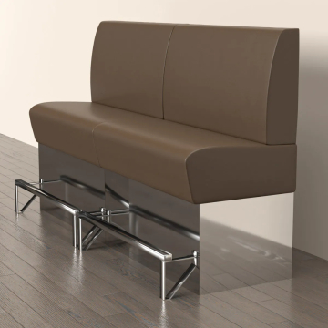 DALLAS | Counter Height Banquette Bench | W:H 100 x 133 cm | Brown | Smooth | Leather