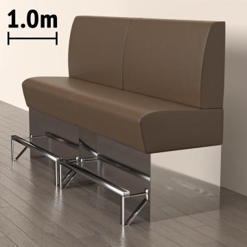 DALLAS | Counter Height Banquette Bench | W:H 100 x 133 cm | Brown | Smooth | Leather