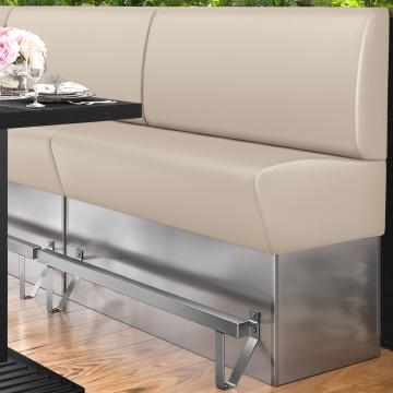 DALLAS | Gastro Hochbank | B:H 180 x 133 cm | Creme | Glatt | Leder
