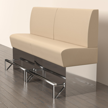DALLAS | Counter Height Banquette Bench | W:H 100 x 133 cm | Cream | Smooth | Leather