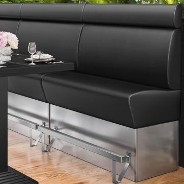DALLAS | Gastro Hochbank | B:H 120 x 158 cm | Schwarz | Glatt | Leder