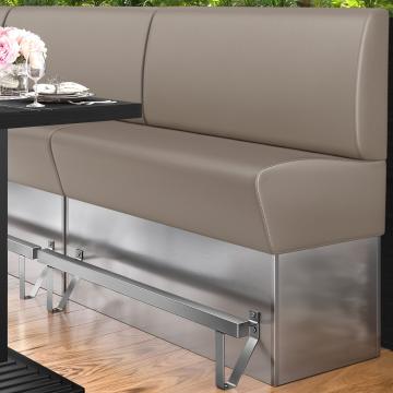 DALLAS | Hög restaurangsoffa | B:H 100 x 133 cm | Taupe | Smidig | Läder