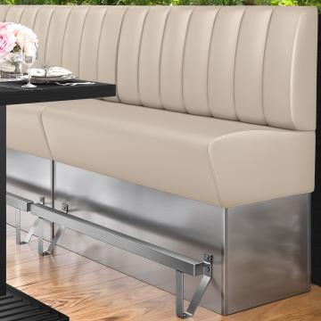 DALLAS | Gastro Hochbank | B:H 180 x 133 cm | Creme | Gestreift | Leder