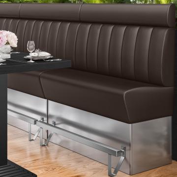DALLAS | Gastro Hochbank | B:H 100 x 158 cm | Braun | Gestreift | Leder