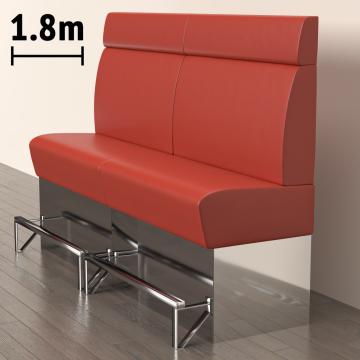 DALLAS | Gastro Hochbank | B:H 180 x 158 cm | Rot | Glatt | Leder