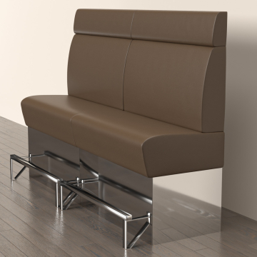 DALLAS | Gastro Hochbank | B:H 200 x 158 cm | Braun | Glatt | Leder