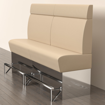 DALLAS | Gastro Hochbank | B:H 200 x 158 cm | Creme | Glatt | Leder