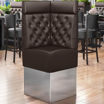 DALLAS | Gastro Eckbank | B:H 64 x 158 cm | Braun | Chesterfield | Leder