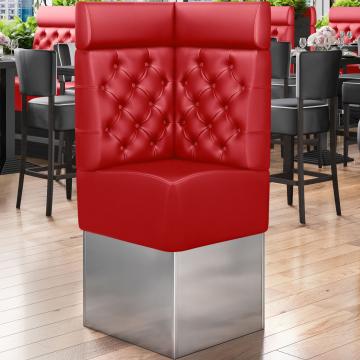 DALLAS | Gastro Eckbank | B:H 64 x 158 cm | Rot | Chesterfield | Leder