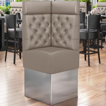 DALLAS | Gastro Eckbank | B:H 64 x 158 cm | Taupe | Chesterfield | Leder