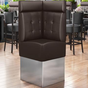 DALLAS | Gastro Eckbank | B:H 64 x 158 cm | Braun | Chesterfield Button | Leder