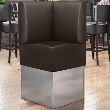 DALLAS | Hörnsoffa till restaurang | B:H 64 x 133 cm | Brun | Smidig | Läder