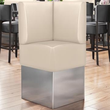 DALLAS | Gastro Eckbank | B:H 64 x 133 cm | Creme | Glatt | Leder