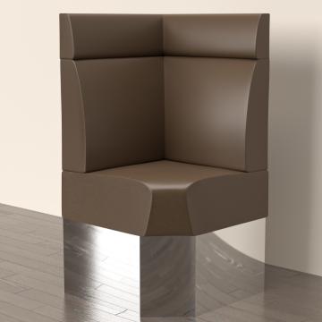 DALLAS | Gastro Eckbank | B:H 60 x 158 cm | Braun | Glatt | Leder