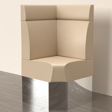 DALLAS | Gastro Eckbank | B:H 60 x 158 cm | Creme | Glatt | Leder