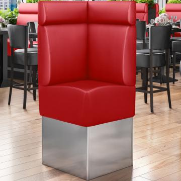 DALLAS | Gastro Eckbank | B:H 64 x 158 cm | Rot | Glatt | Leder