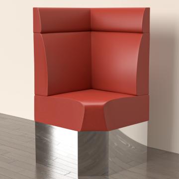 DALLAS | Gastro Eckbank | B:H 60 x 158 cm | Rot | Glatt | Leder