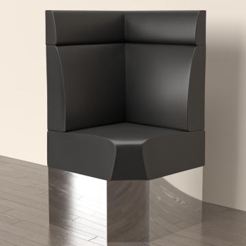 DALLAS | Gastro Eckbank | B:H 60 x 158 cm | Schwarz | Glatt | Leder