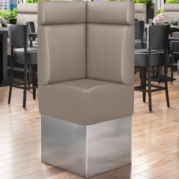 DALLAS | Gastro Eckbank | B:H 64 x 158 cm | Taupe | Glatt | Leder