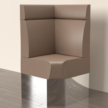 DALLAS | Gastro Eckbank | B:H 60 x 158 cm | Taupe | Glatt | Leder
