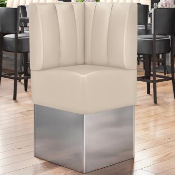 DALLAS | Gastro Eckbank | B:H 64 x 133 cm | Creme | Gestreift | Leder