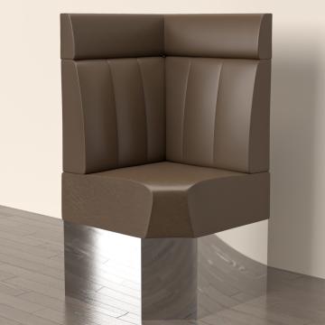 DALLAS | Gastro Eckbank | B:H 60 x 158 cm | Braun | Gestreift | Leder
