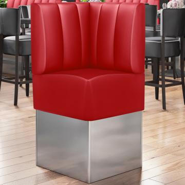 DALLAS | Gastro Eckbank | B:H 64 x 133 cm | Rot | Gestreift | Leder