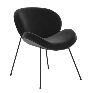 NAOMI | Silla de comedor tapizada | Terciopelo | Negro