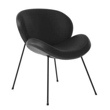 NAOMI | Upholstered Dining Chair | Leather | Black