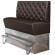 DALLAS | Hög restaurangsoffa | B:H 140 x 133 cm | Brun | Chesterfield | Läder