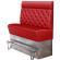 DALLAS | Hög restaurangsoffa | B:H 140 x 158 cm | Röd | Chesterfield | Läder
