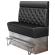 DALLAS | Hög restaurangsoffa | B:H 140 x 158 cm | Svart | Chesterfield | Läder