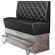 DALLAS | Hög restaurangsoffa | B:H 180 x 133 cm | Svart | Chesterfield | Läder