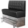 DALLAS | Hög restaurangsoffa | B:H 140 x 133 cm | Svart | Chesterfield-knapp | Läder